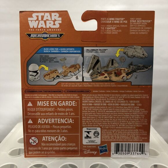 Star Wars Micro Machines 3-Pack The First Order Attacks Poe X-Wing Tie Fighter - Picture 5 of 10